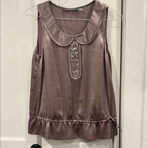 Boden Limited Edition Mauve Sleeveless Blouse with Sequin Detail